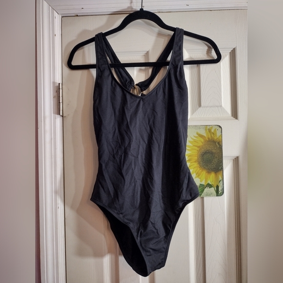 Lauren Ralph Lauren Women Size 8 Medium Black One Piece Swimsuit Scoop Neck - Picture 1 of 8